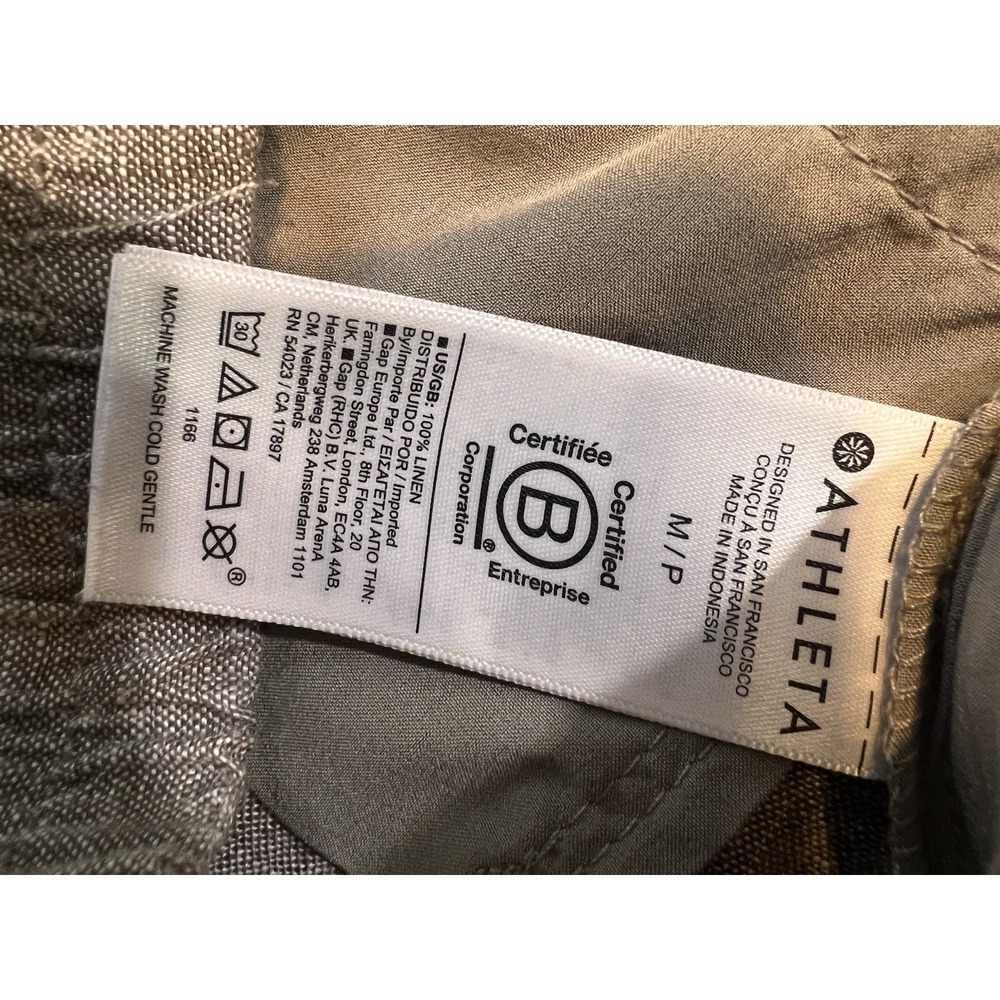 Athleta Women's Cabo Linen Joggers Tan Brown Medium Petite Ankle - Picture 5 of 7